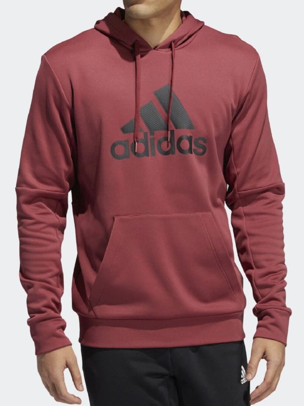 adidas Men's Fleece Pullover Hoodie Big Logo Hooded Sweatshirt Size Small
